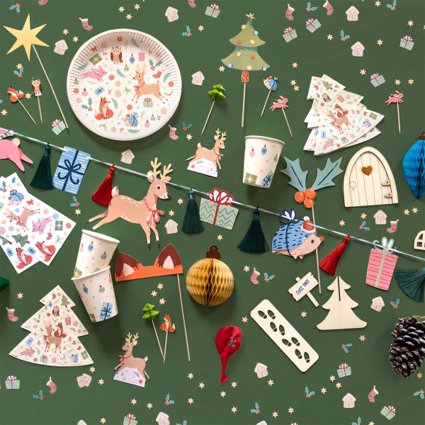 8 Pratos 23cm Winter Woodland Natal