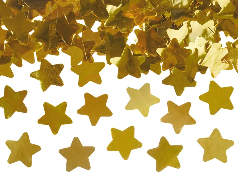 Canhão de confettis 28cm Estrelas Dourado
