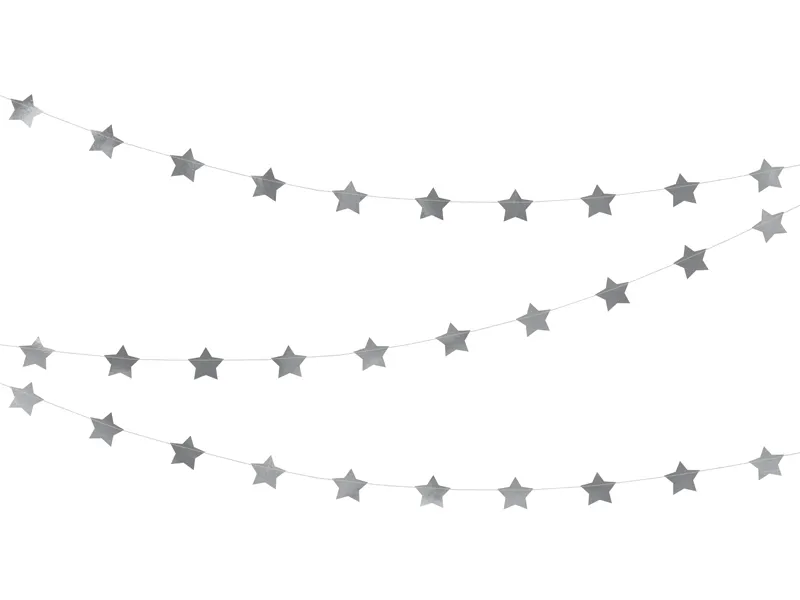 Grinalda 3,6m Estrelas Prateado