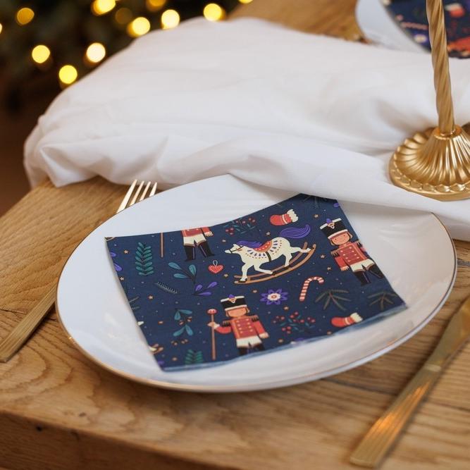 20 Guardanapos 32,5cm 2 Folhas - Nutcracker