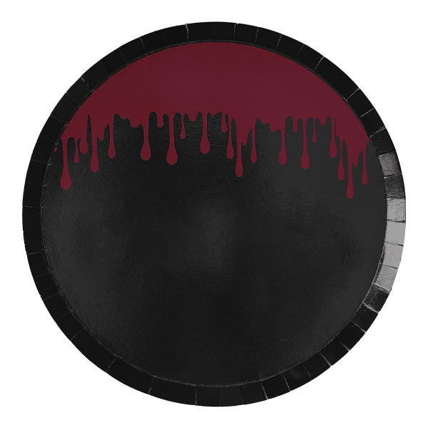 8 Pratos 25cm Sangue (Tinta metálica) Halloween