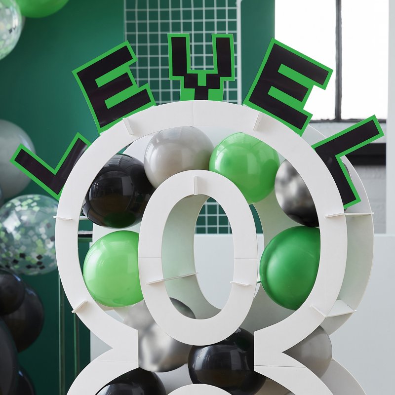 40 Balões Latex 5'' e Letras 'LEVEL' Gaming