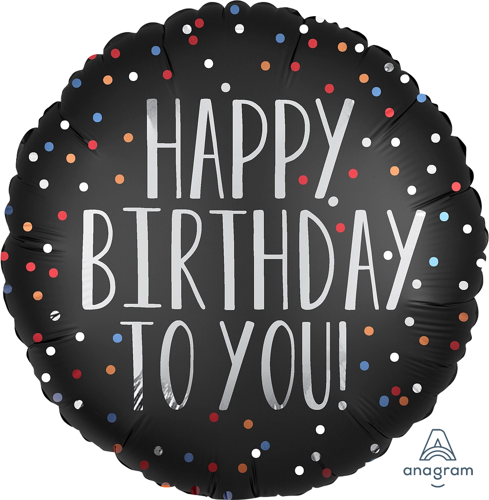 Balão Foil 43cm Happy Birthday To You Satin Dots