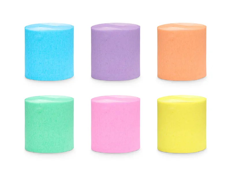 6 Fitas Crepe 5cm/10m mix Arco-Íris Pastel