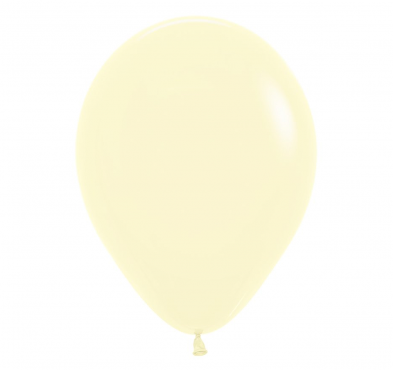 100 Balões latex R5 (12cm) - Pastel Matte Yellow - 620