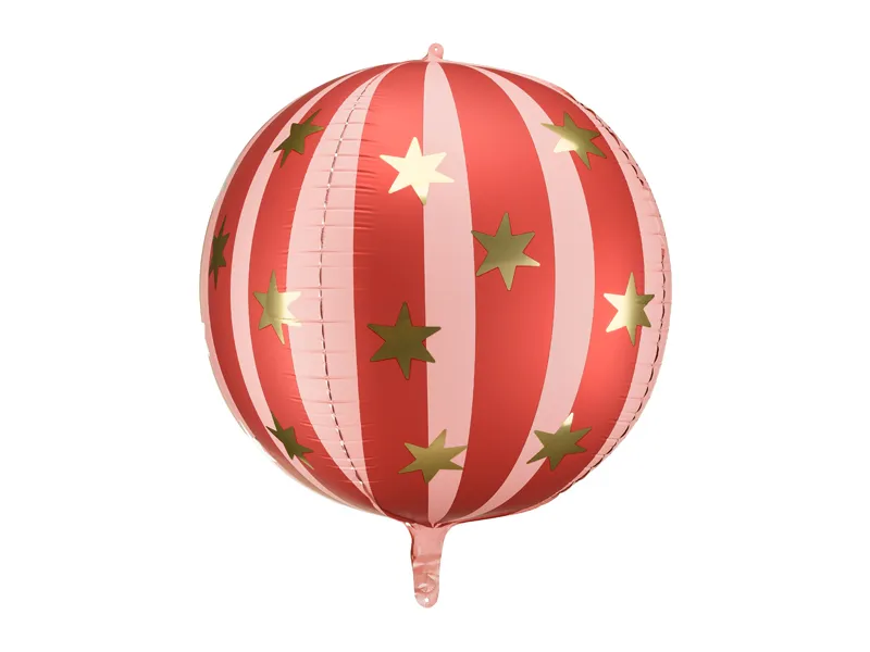 Balão Foil 75cm Bola Vermelha com Estrelas