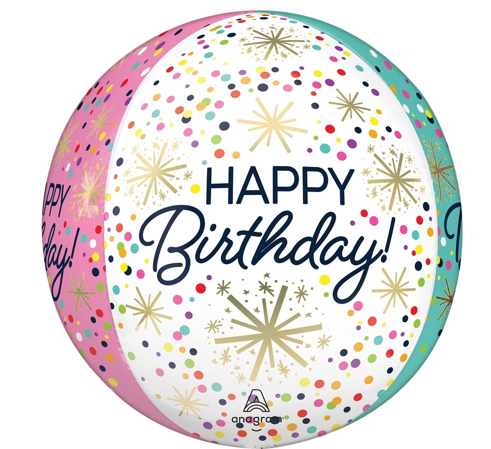 Balão Foil Orbz 38x40cm Confetti Sprinkle Birthday