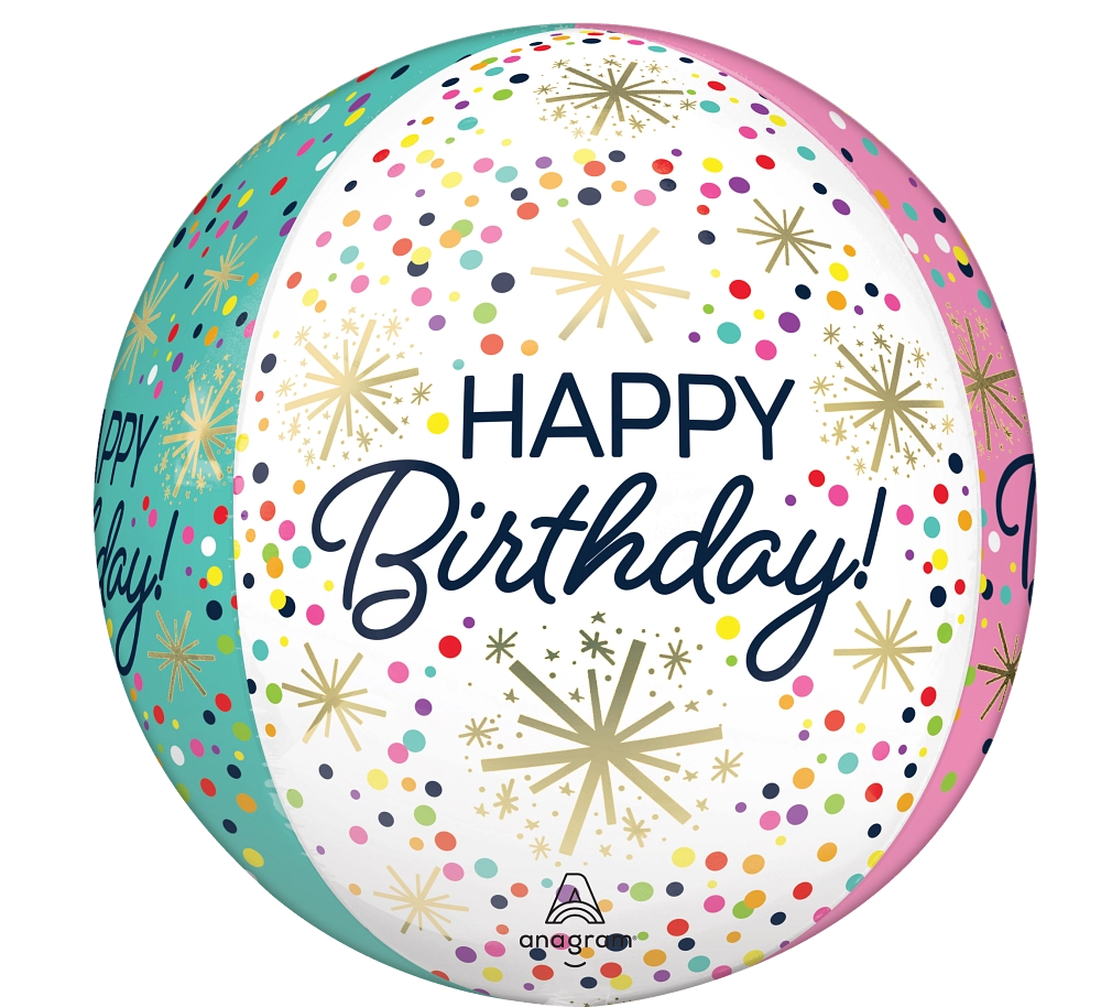 Balão Foil Orbz 38x40cm Confetti Sprinkle Birthday