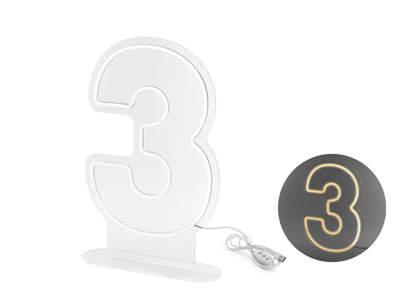 Número 3 em LED Neon 50cm