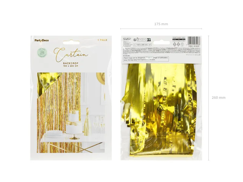 Cortina 100x200cm Dourado