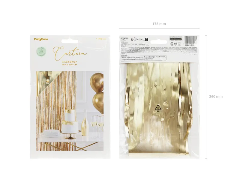 Cortina 100x200cm Dourado