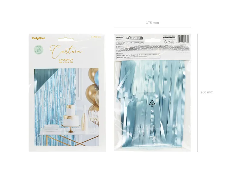 Cortina 100x200cm Azul 