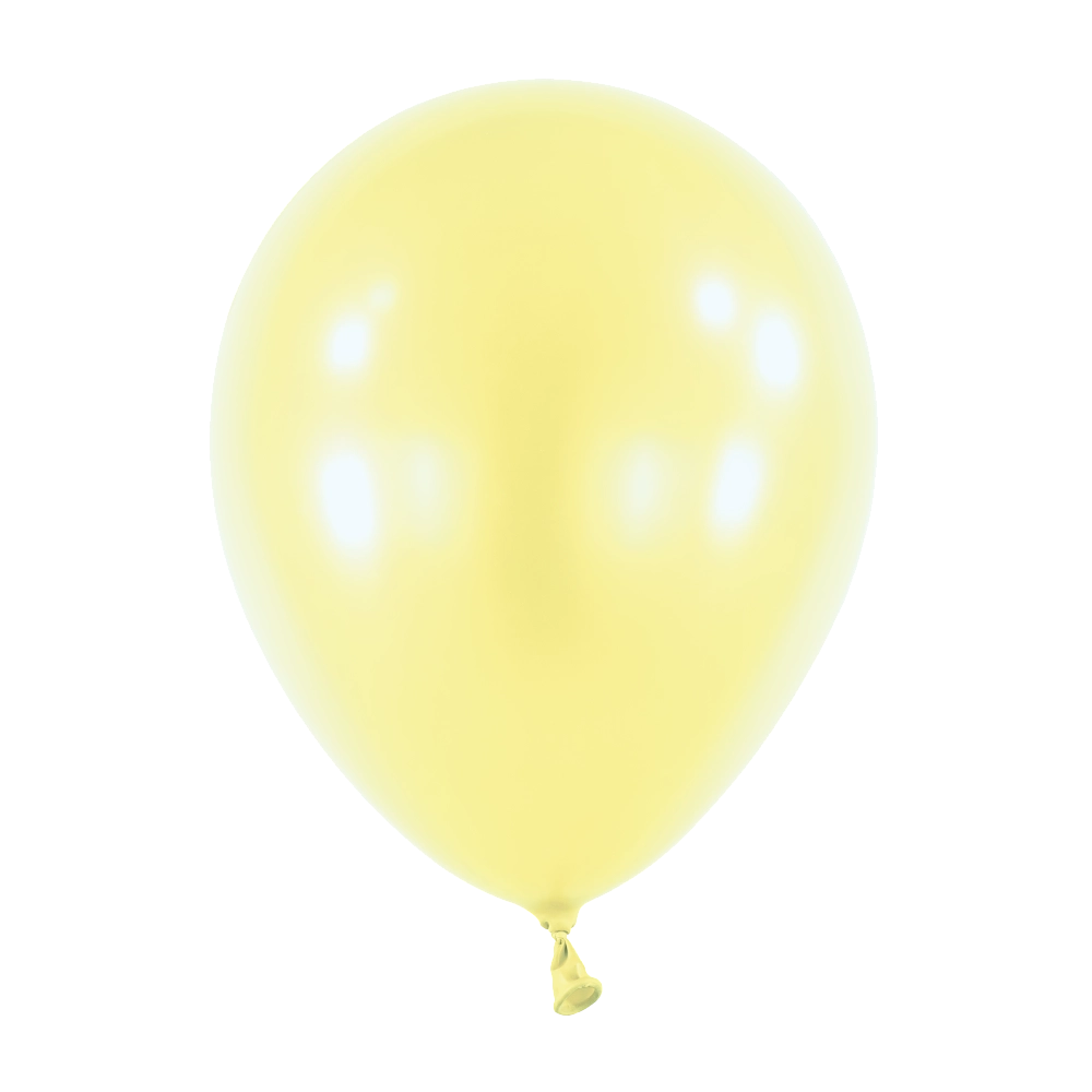 100 Balões latex 5'' (12cm) Pearl Light Yellow