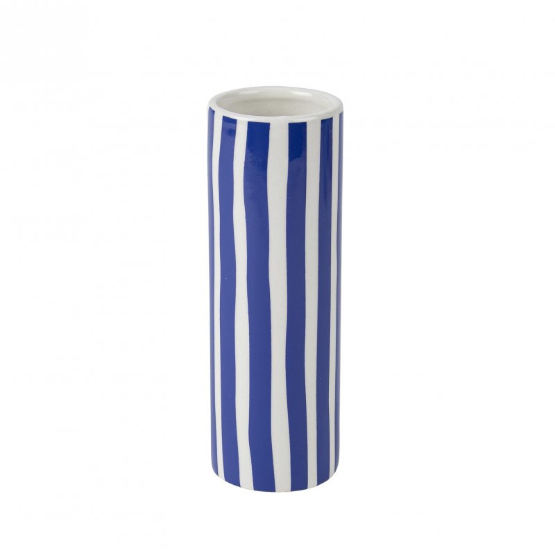 Vaso de Cerâmica Riscas Azul 