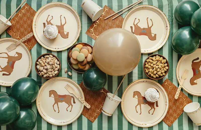 6 Pratos 23cm Cavalos