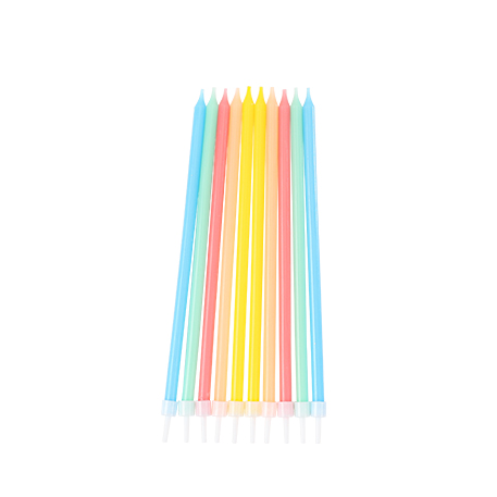 10 Velas de Aniversário 15cm Pastel