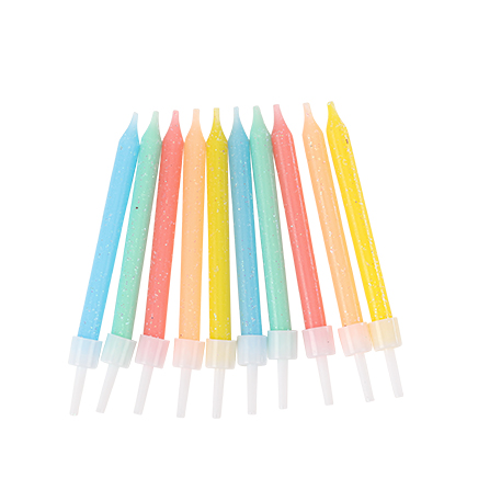 10 Velas de Aniversário 6cm Pastel