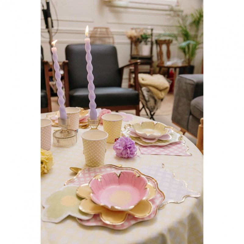 8 Pratos 23cm Sortidos Vichy (Margaridas)