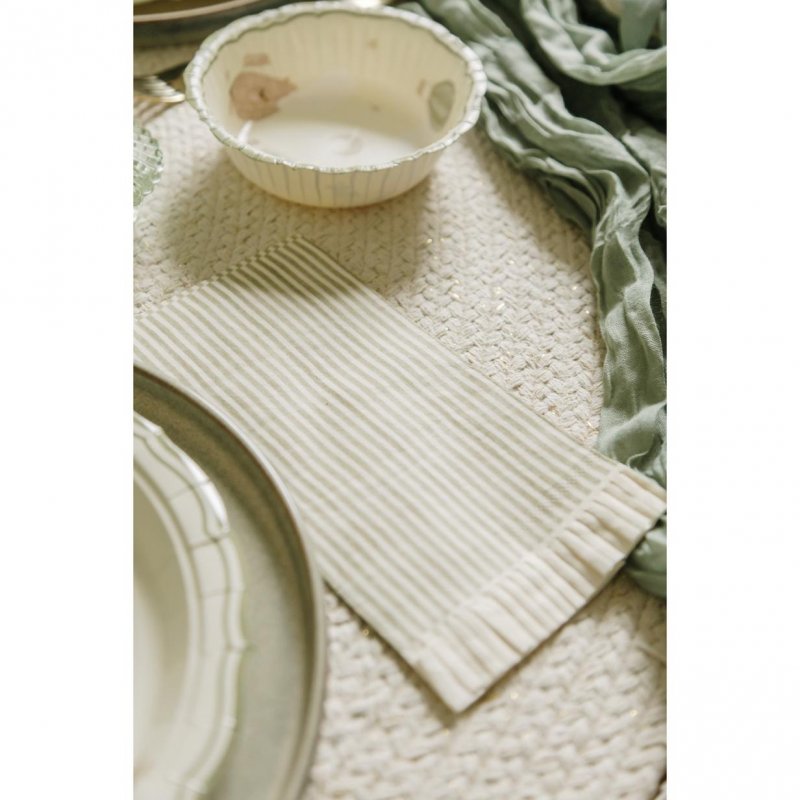 10 Guardanapos 20x40cm Riscas e Franjas - Taupe e Bege