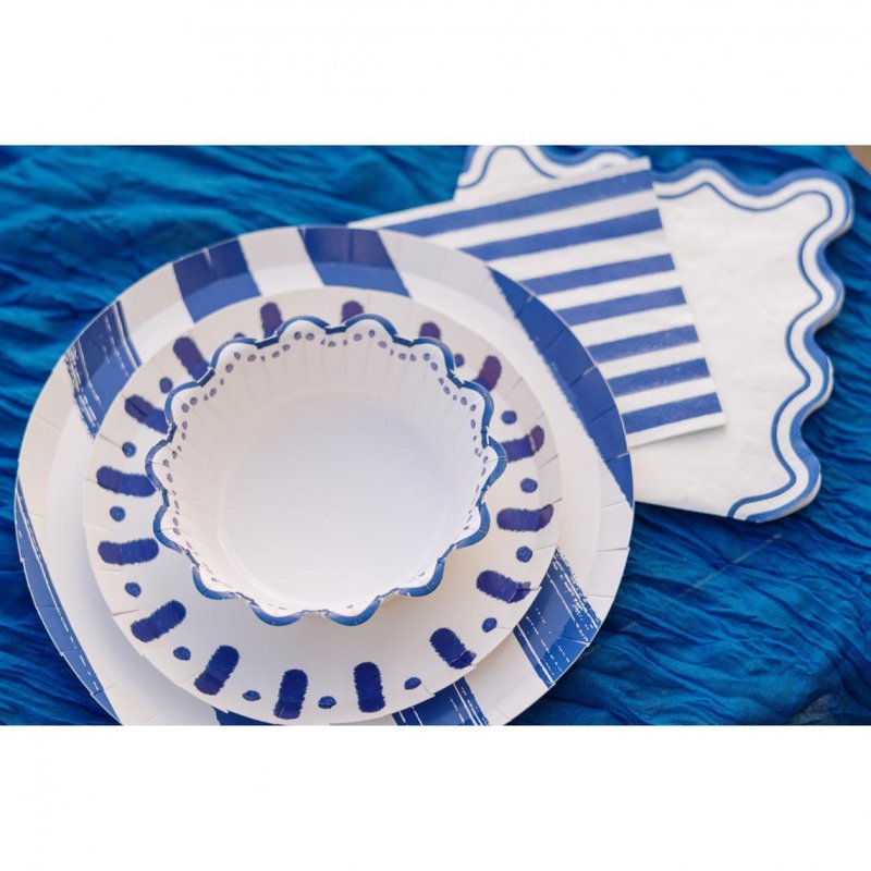 6 Taças 13cm Mix&Match - Riscas Azuis