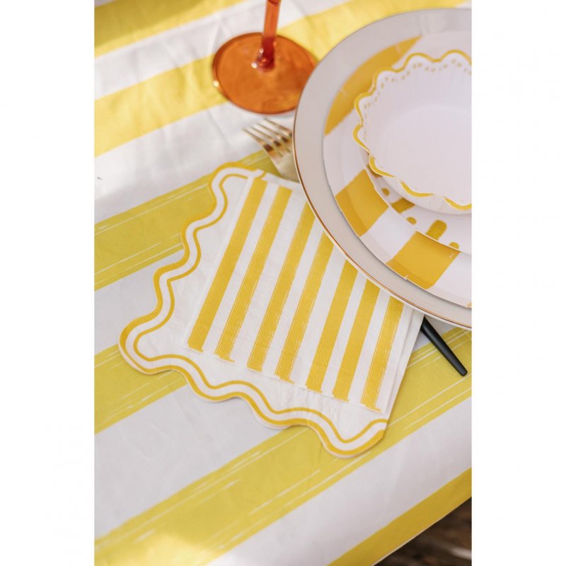 15 Guardanapos 24cm Mix&Match - Riscas Amarelas