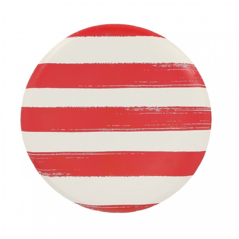 6 Pratos 23cm Mix&Match - Riscas Vermelhas