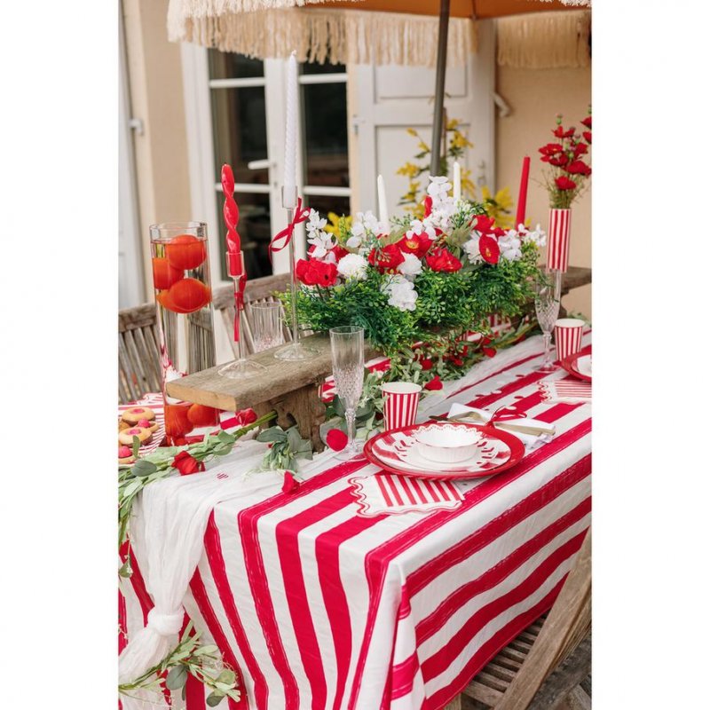 6 Taças 13cm Mix&Match - Riscas Vermelhas