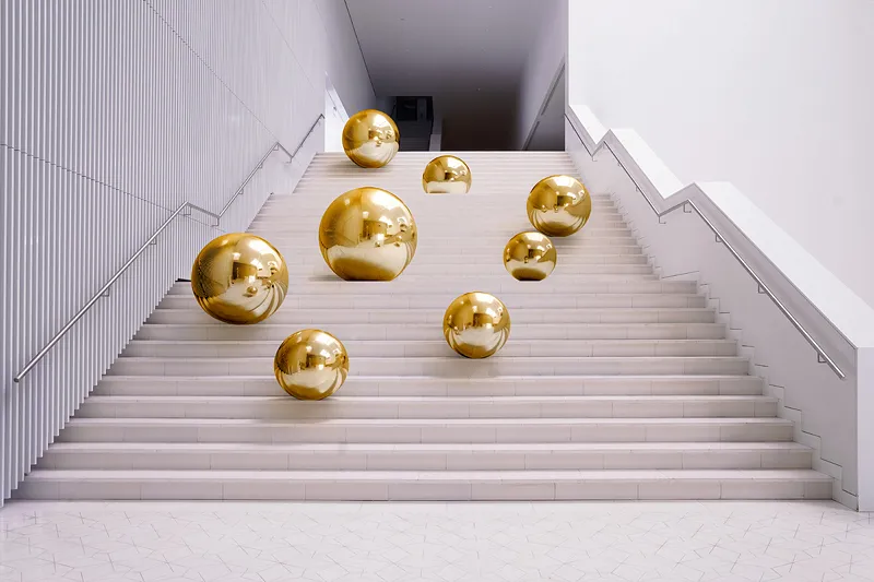 Mirror Ball PVC 60cm Dourado