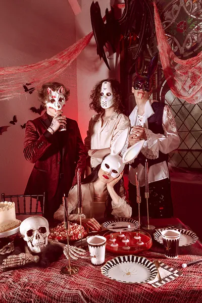 Máscara Halloween 17x20cm Lobo Sangrento 