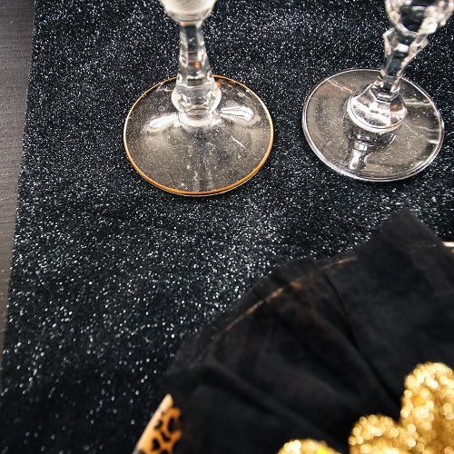 Corredor de mesa 30cmx3m Glitter Preto