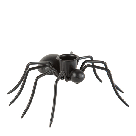 Suporte de Vela Metal Preto 6x15,5x13cm Aranha - Halloween