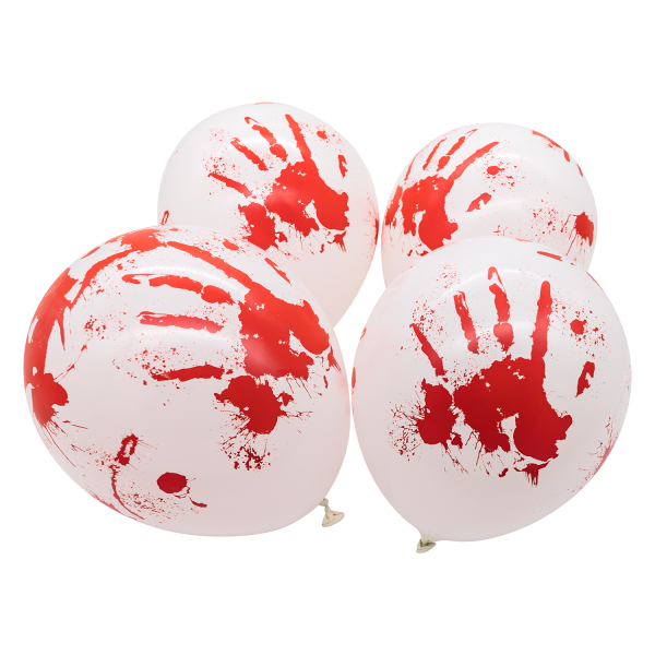 4 Balões látex 27,5cm LED Mãos com sangue