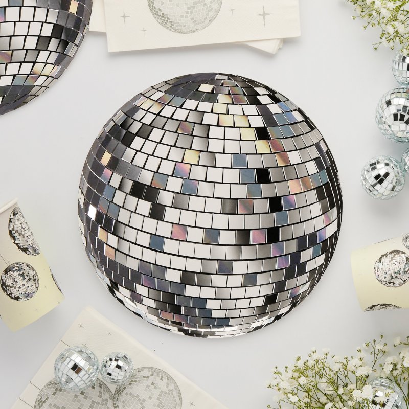 8 Pratos 22,5cm Disco Ball