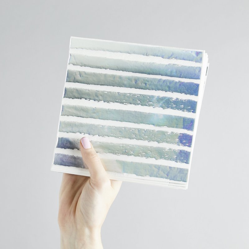 16 Guardanapos 16,5cm Riscas Iridescente Foil