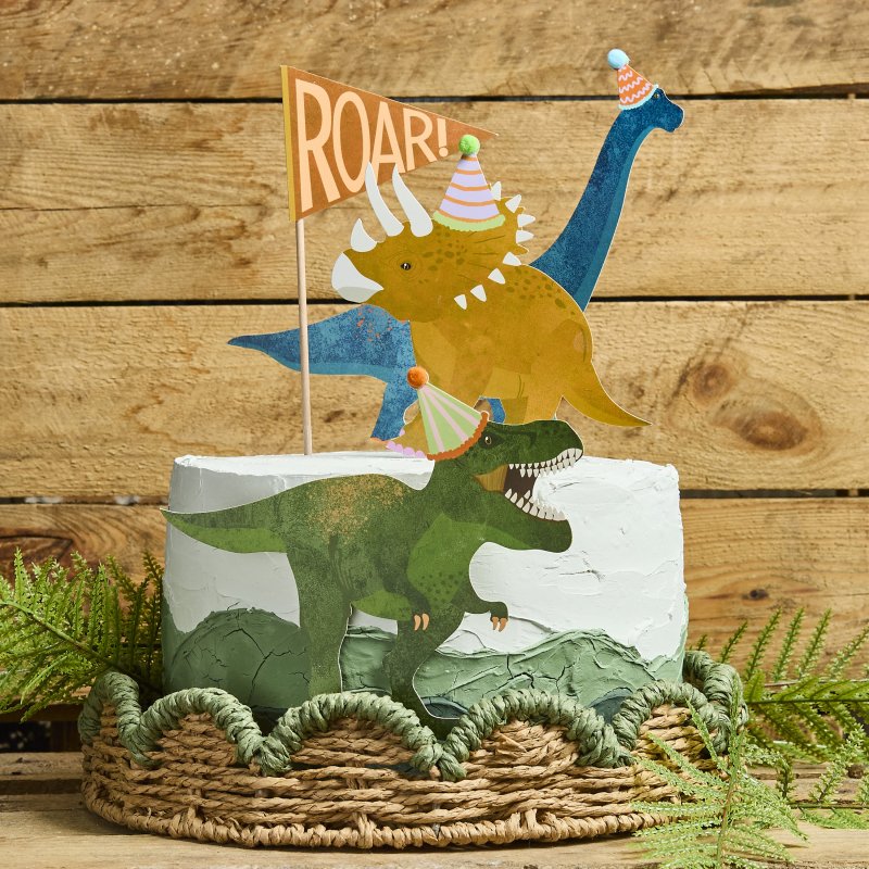 Topos de Bolo Party Dinosaur