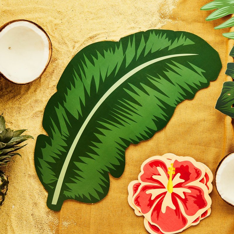 Tabuleiro de petiscos 48x26cm Folha Tropical