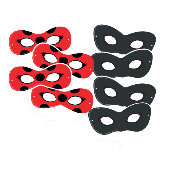 8 Máscaras LadyBug Miraculous