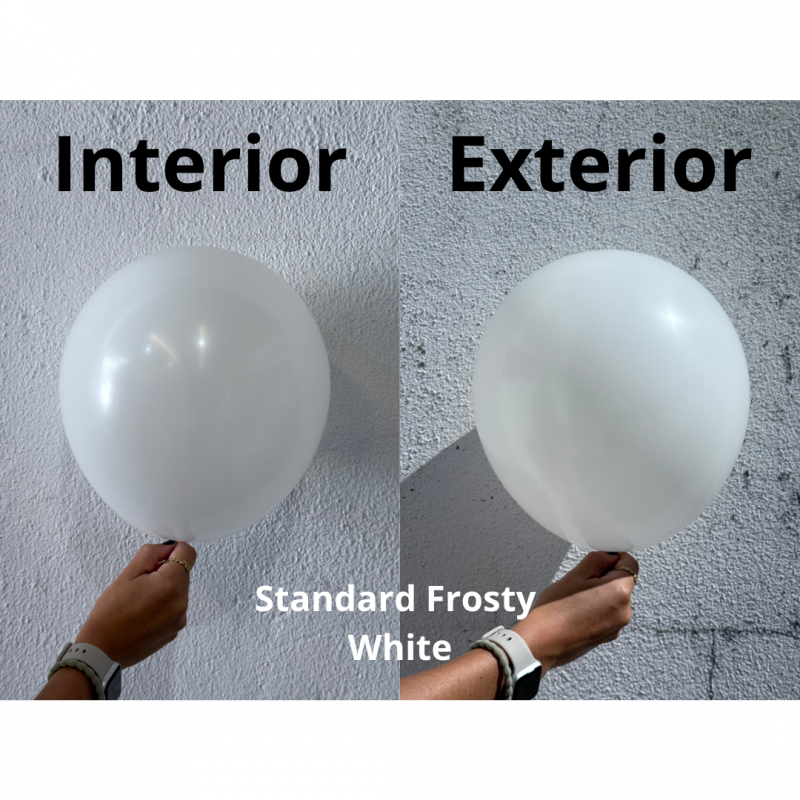 25 Balões latex 18'' (45cm) Standard Frosty White