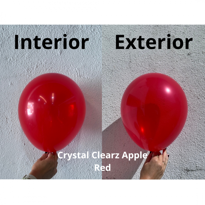 100 Balões latex 5'' (12cm) Crystal Clearz™ Apple Red