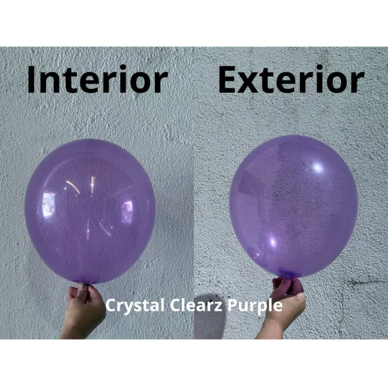 50 Balões latex 11'' (28cm) Crystal Clearz™ Purple