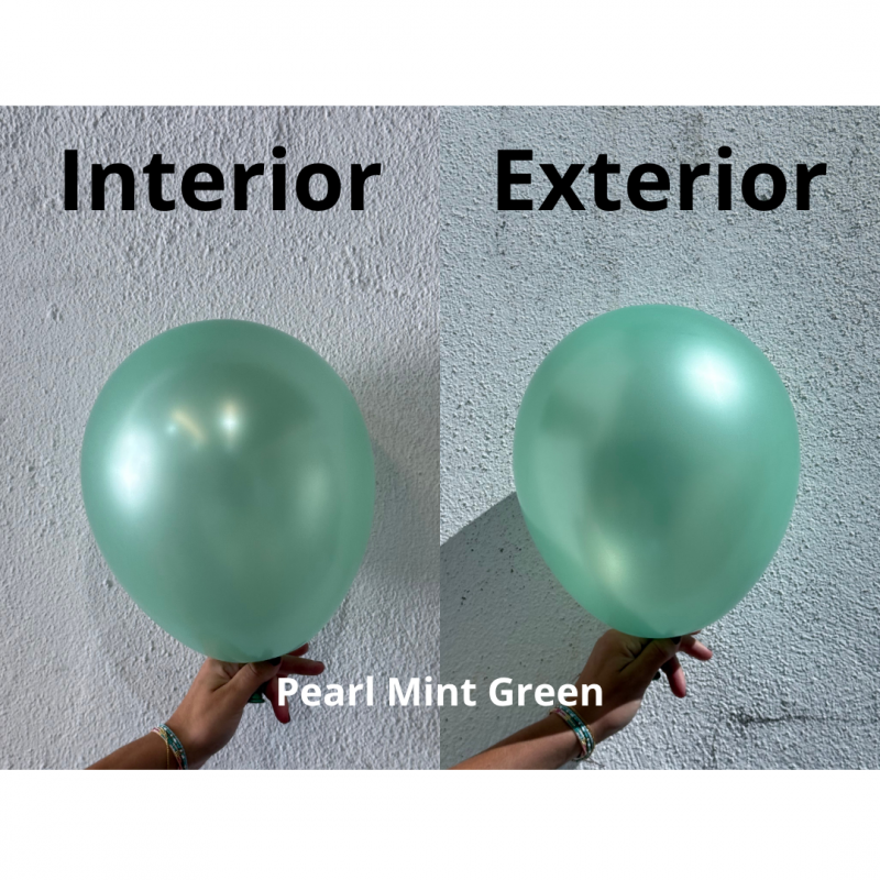 100 Balões latex 5'' (12cm) Pearl Mint Green