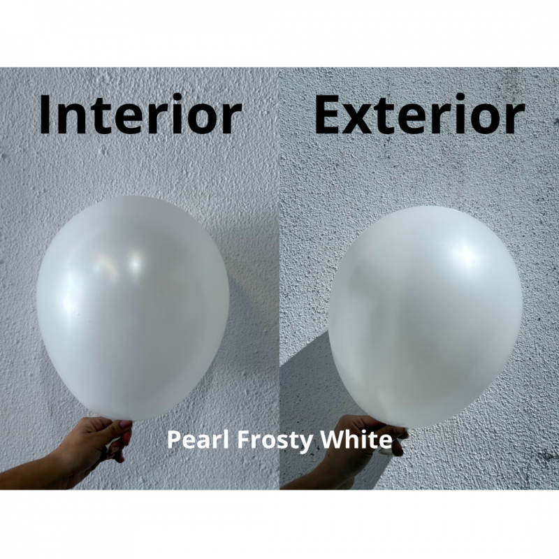 100 Balões latex 5'' (12cm) Pearl Frosty White