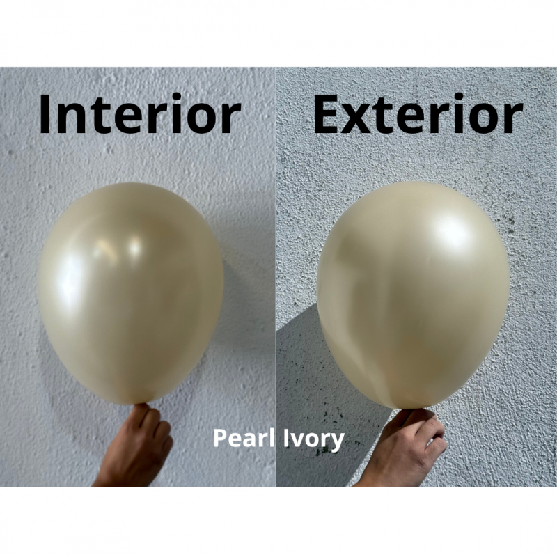 100 Balões latex 5'' (12cm) Pearl Ivory