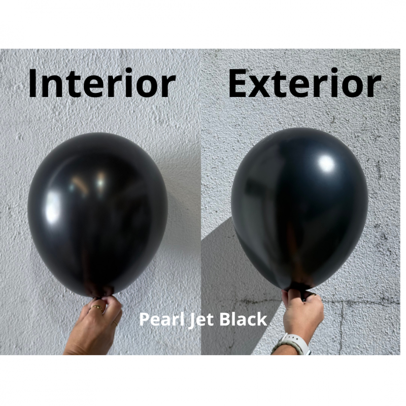 25 Balões latex 18'' (45cm) Pearl Jet Black
