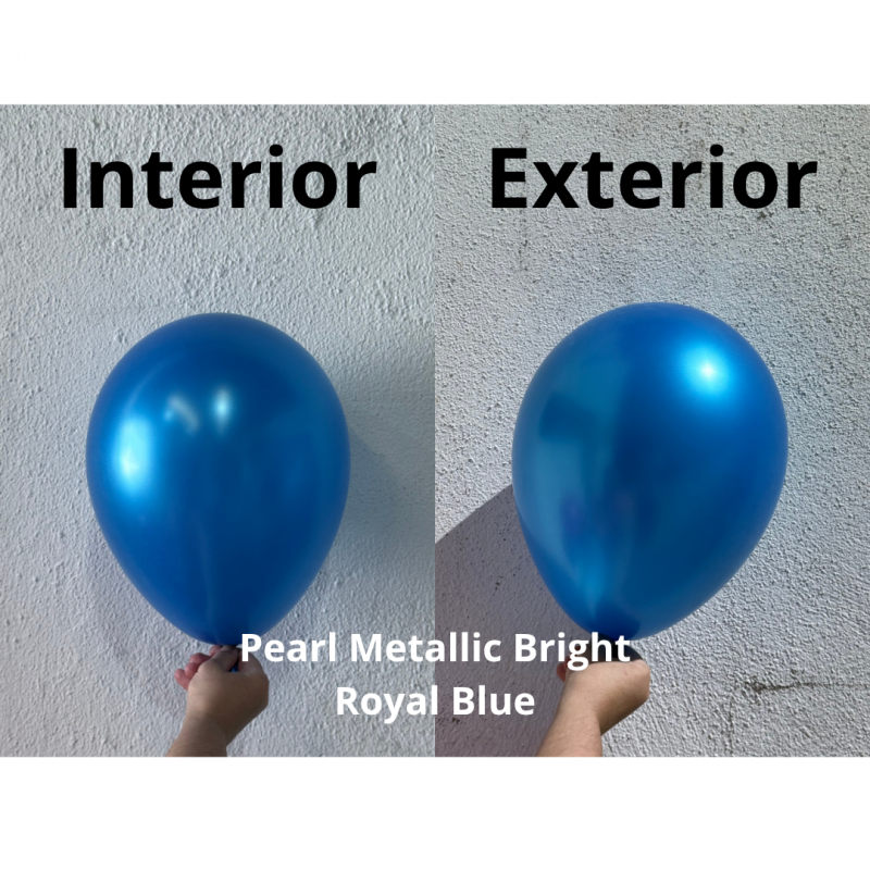 100 Balões latex 5'' (12cm) Metallic Bright Royal Blue