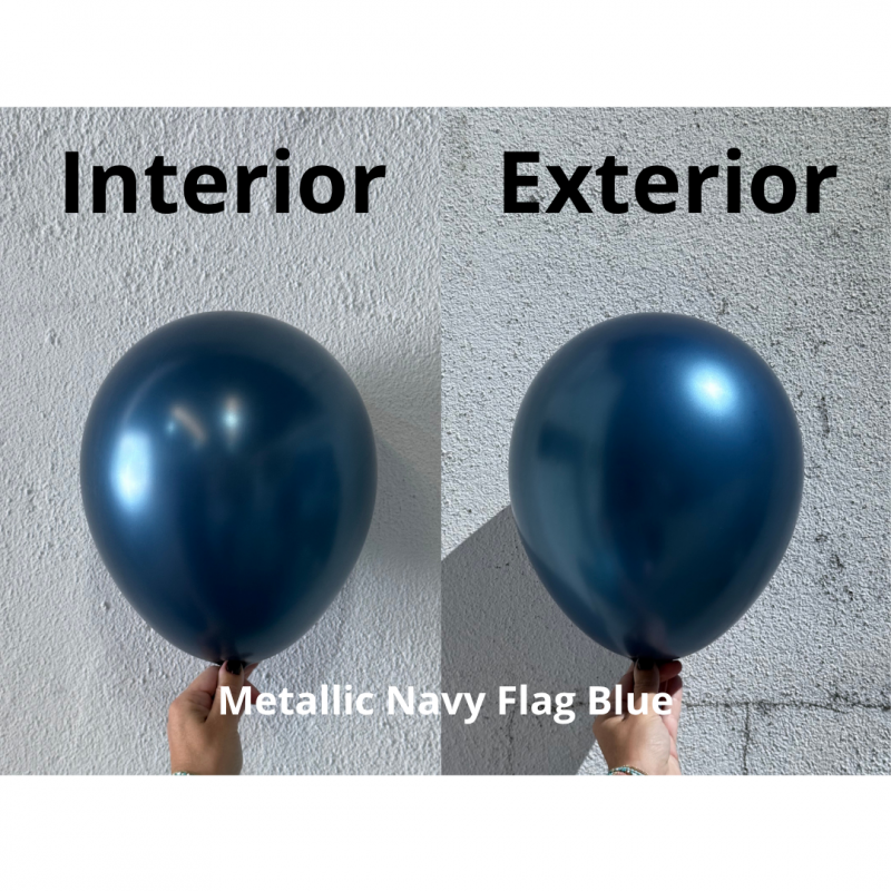 50 Balões latex 11'' (28cm) Metallic Navy Flag Blue