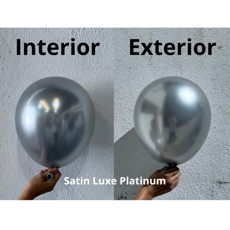 100 Balões latex 5'' (12cm) Satin Luxe™ Platinum
