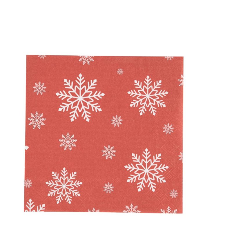 20 Guardanapos 33cm Flocoso de Neve - Natal