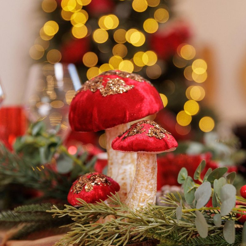 3 Cogumelos e Troncos 9,5x18cm