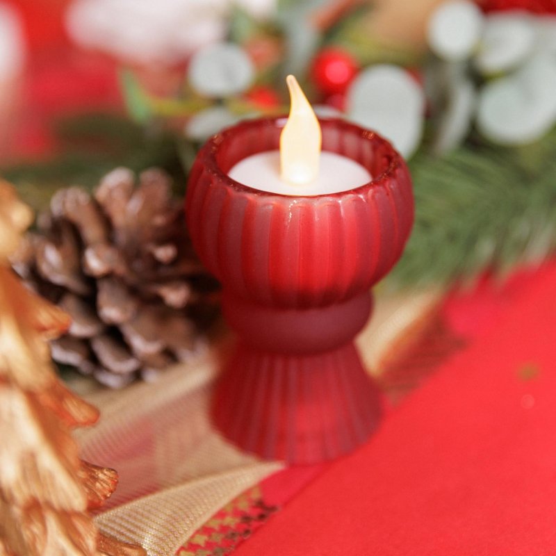 Castiçal duplo Paulette vidro fosco 5x8,5cm